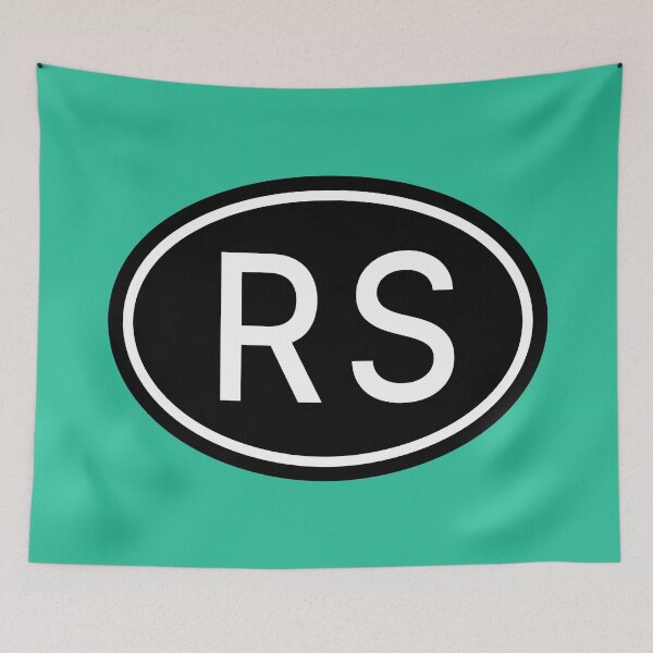 Item preview, RS Initials Monogram Oval White Letters designed and sold by Jeallan Designs.