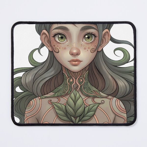 Item preview, abstract girl portrait in green designed and sold by Creative88Art.