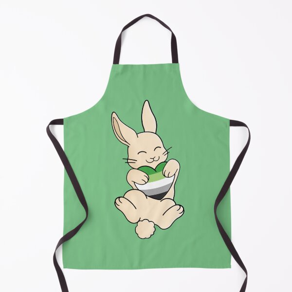 Item preview, Cute Happy White Rabbit Holding an Aromantic Flag Heart designed and sold by AroAxel.