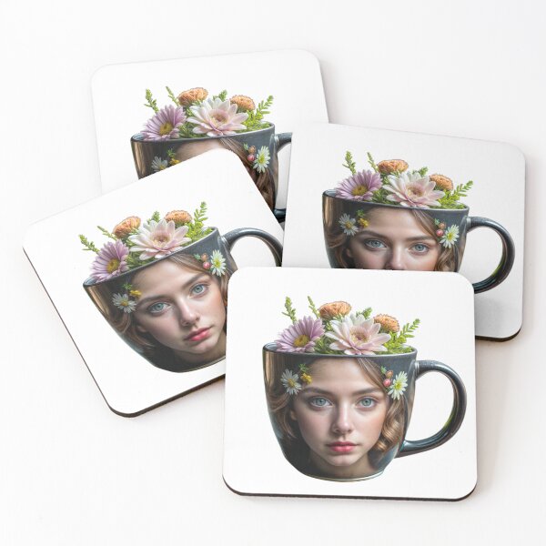Item preview, cup female floral design,isolated art designed and sold by Creative88Art.