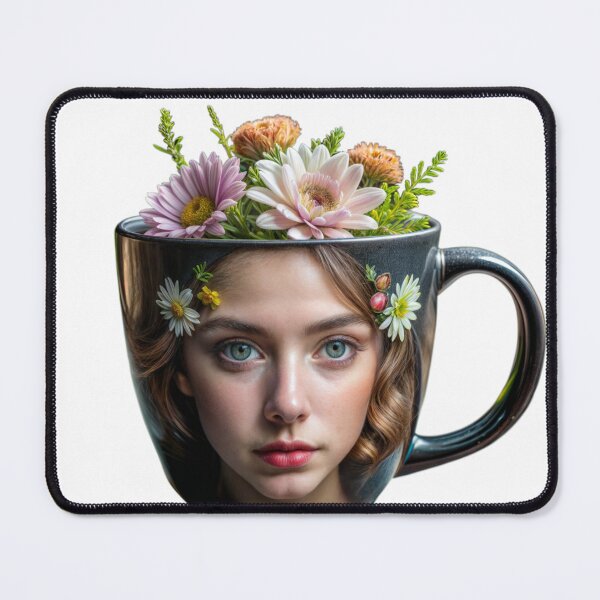 Item preview, cup female floral design,isolated art designed and sold by Creative88Art.