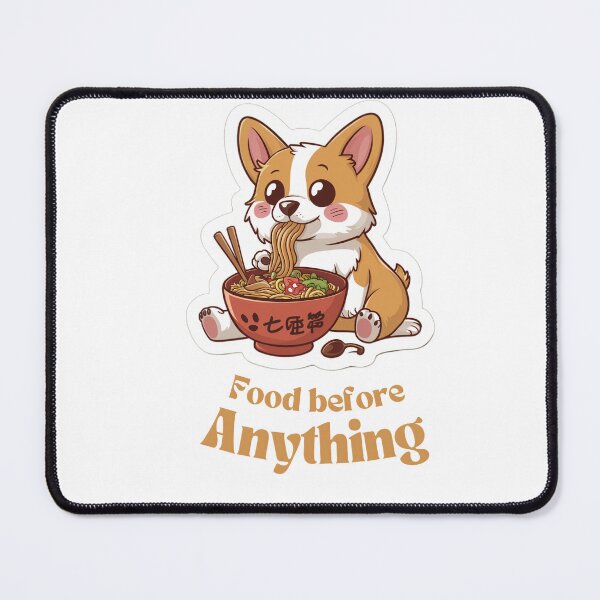 Item preview, Corgi dog eating ramen noodles  designed and sold by HopInStyle31.