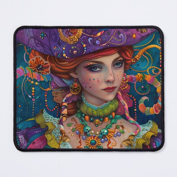 Item preview, Vibrant pirate woman in colorful attire and hat. designed and sold by Artessie.