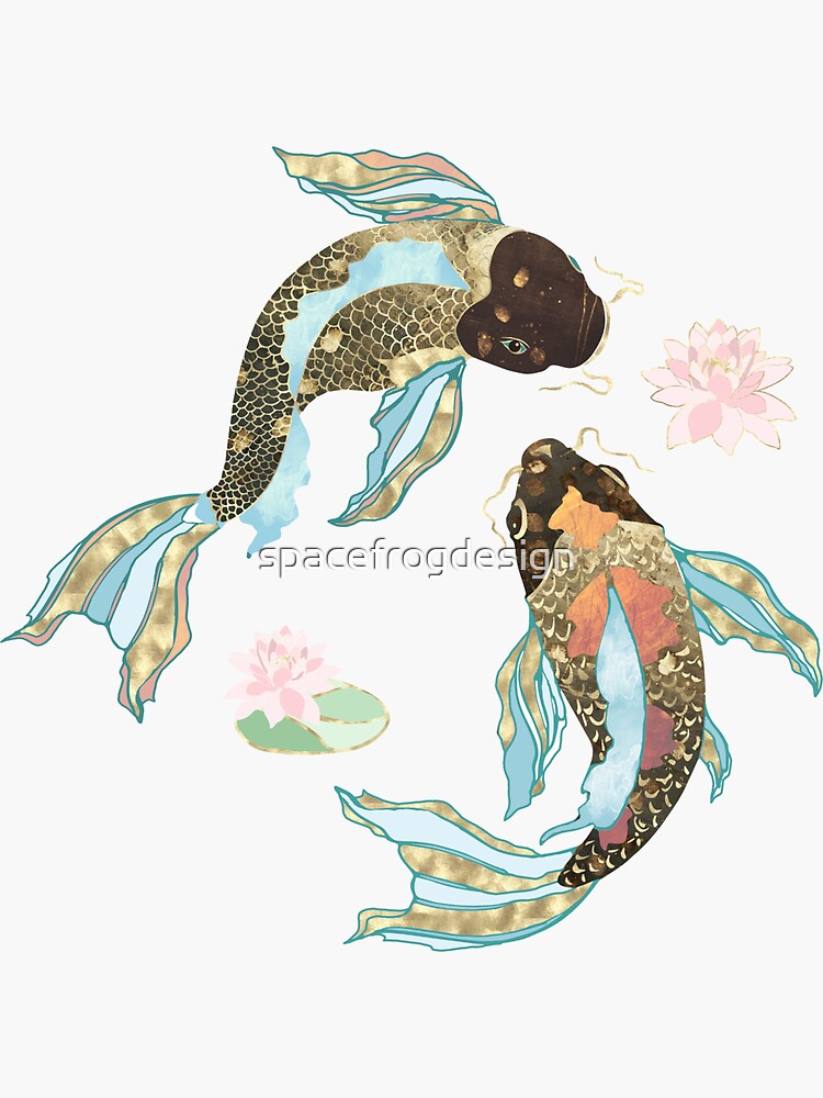 Thumbnail 3 of 3, Sticker, Metallic Koi III - Custom designed and sold by spacefrogdesign.