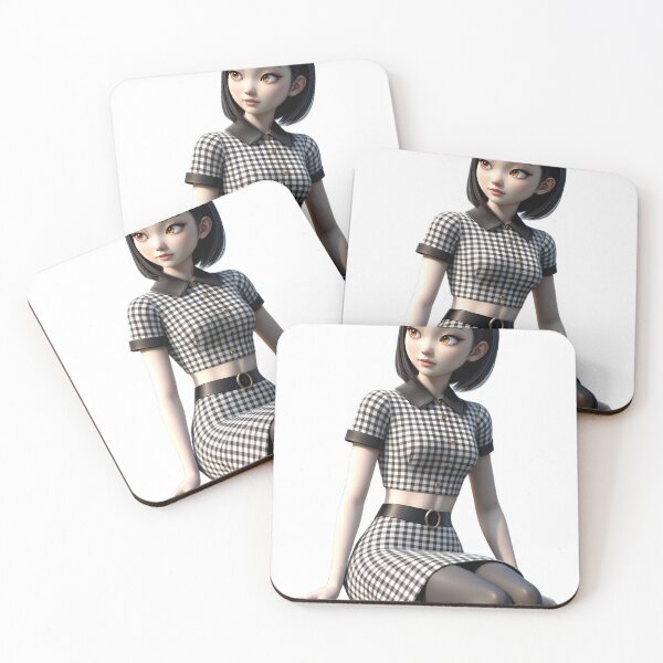 Item preview, asian 3d isolated girl,sitting scool pose designed and sold by Creative88Art.