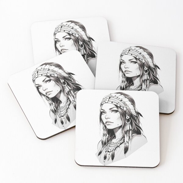 Item preview, Native American Indian Woman designed and sold by ArtCraftLab.