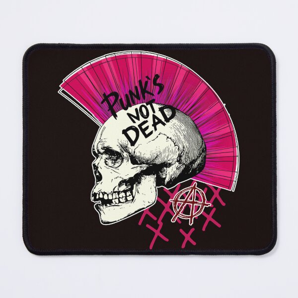 Item preview, Punk's not Dead - calavera con mohawk designed and sold by CorvusLunaArt.