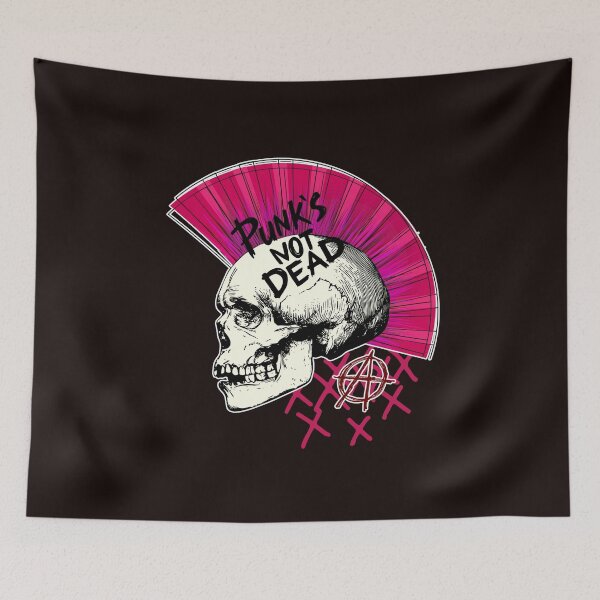Artikelvorschau, Punk´s not Dead - Totenkopf mit Iro entworfen und verkauft von CorvusLunaArt.