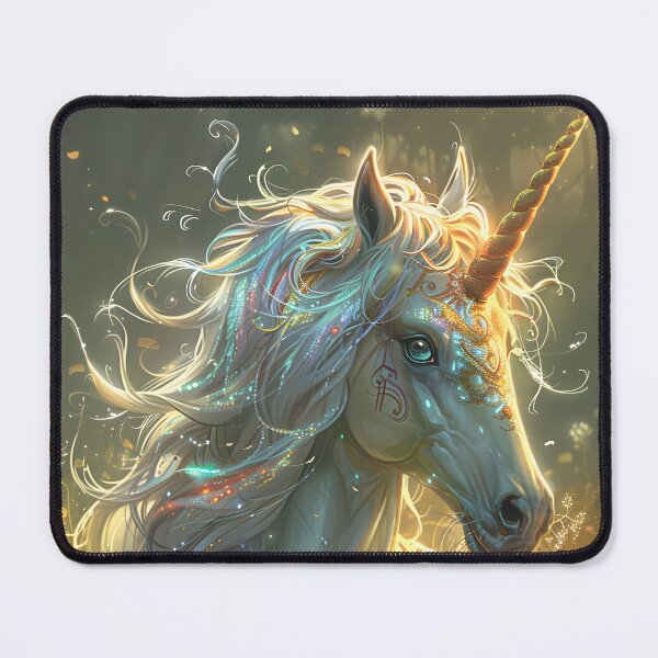 Item preview, Beautiful unicorn depicted in magical glowing meadow light designed and sold by Artessie.