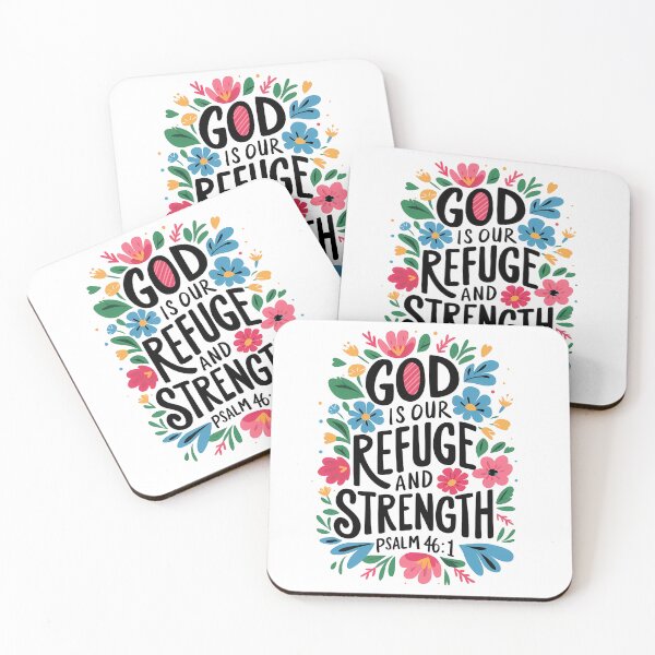 Item preview, GOD IS OUR REFUGE AND STRENGTH BIBLE VERSE designed and sold by TypoDesigned.