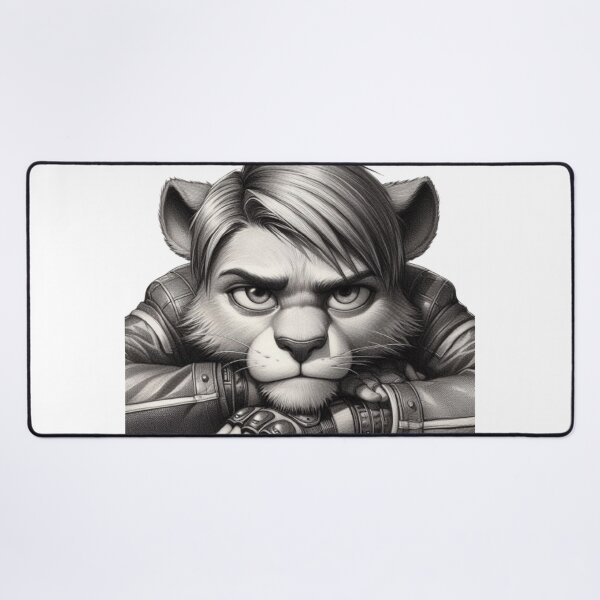 Item preview, Leon, the Lion | Lion Character with Lion Hair and Ears in Leather Jacket - Relaxed and Contemplative Pose designed and sold by tuschollos.