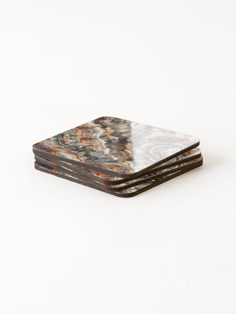Thumbnail 4 of 5, Coasters (Set of 4), Rock Layers Fabric Pattern designed and sold by RuiFernandes.