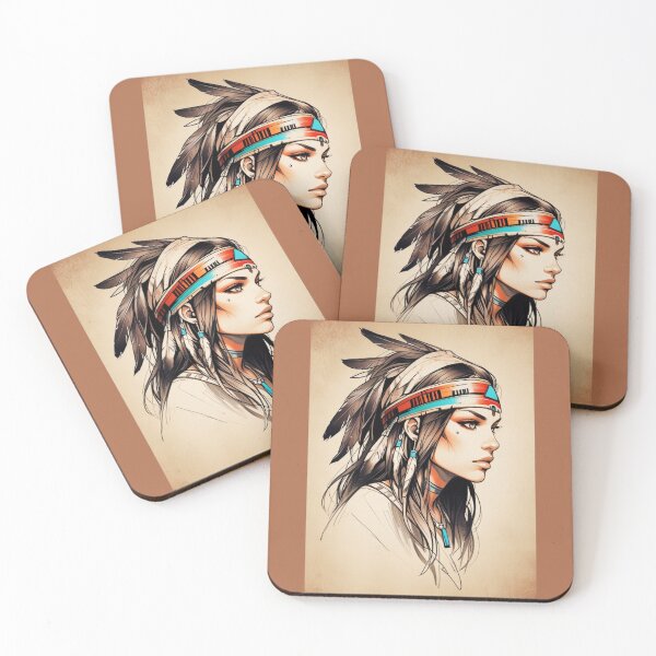 Item preview, Native American Indian Woman designed and sold by ArtCraftLab.