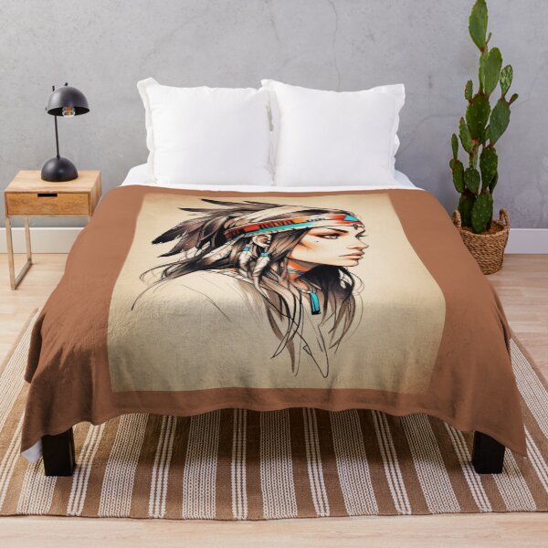 Item preview, Native American Indian Woman designed and sold by ArtCraftLab.