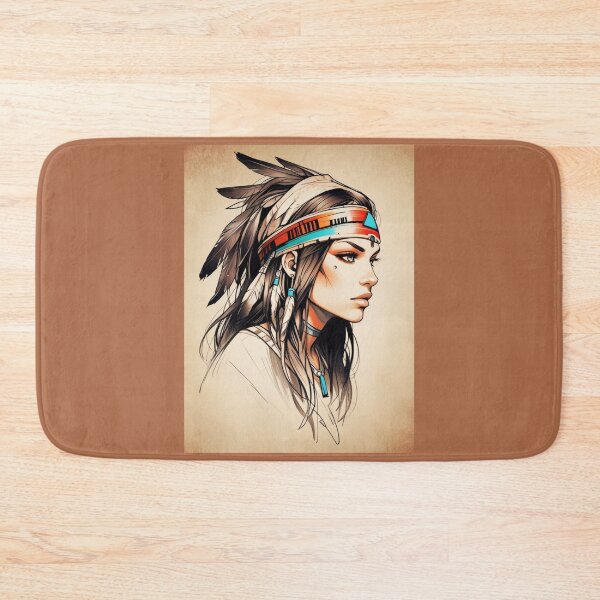 Item preview, Native American Indian Woman designed and sold by ArtCraftLab.