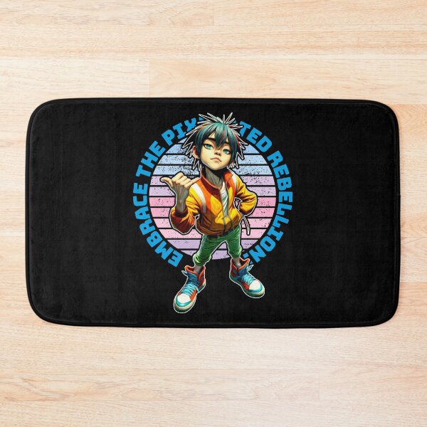 Item preview, Embrace the pixelated rebellion! Spiky-haired boy in vibrant colors challenging norms designed and sold by SplashTastic.