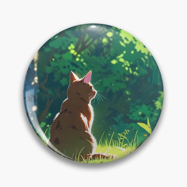 Item preview, "Forest Guardian" anime style cat illustration designed and sold by KatDesings.