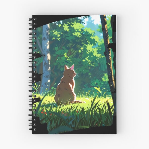 Item preview, "Forest Guardian" anime style cat illustration designed and sold by KatDesings.