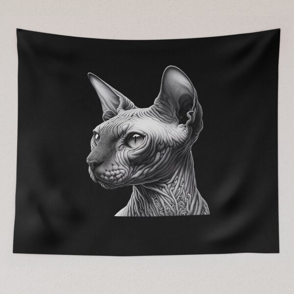 Aperçu de l'œuvre SPHYNX Cat Lover Shirt - Bald Design Tee créée et vendue par IKOK.