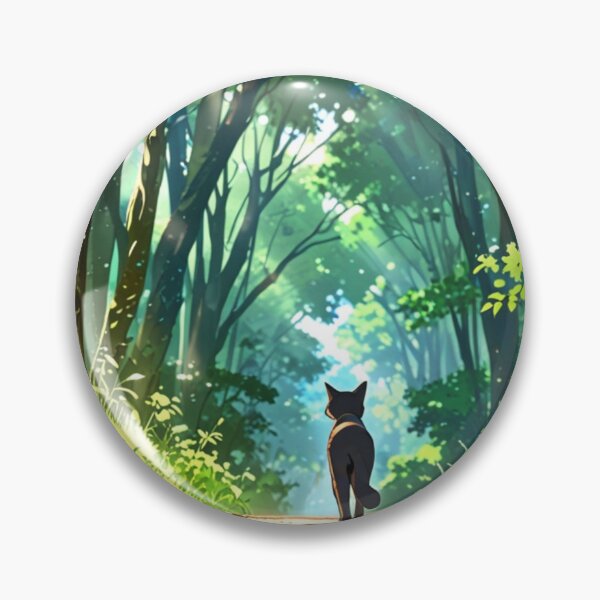 Item preview, "Forest Explorer" anime style cat illustration designed and sold by KatDesings.