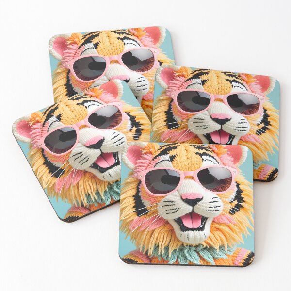 Item preview, Happy knitted tiger with a big grin designed and sold by Studio Quirk.