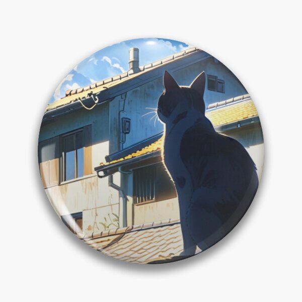 Item preview, "Countryside Watcher" anime style cat illustration designed and sold by KatDesings.