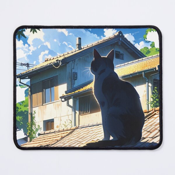 Item preview, "Countryside Watcher" anime style cat illustration designed and sold by KatDesings.