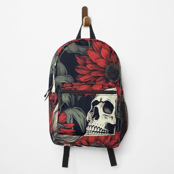 Item preview, Red And Green Floral Skulls designed and sold by karsad.