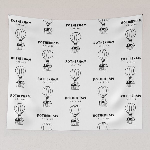 Item preview, Rotherham Calling - Fun Hot Air Balloon and House Drawing | City in England / UK designed and sold by RM-Journey.
