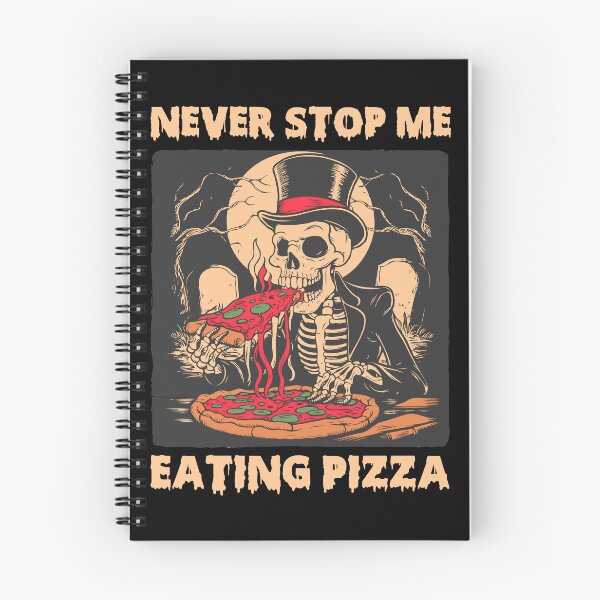 Item preview, Never Stop Me Eating Pizza - Vintage Halloween Skeleton Eating Pizza - Pizza Lover  designed and sold by Mustapha  ALAHAYANE.
