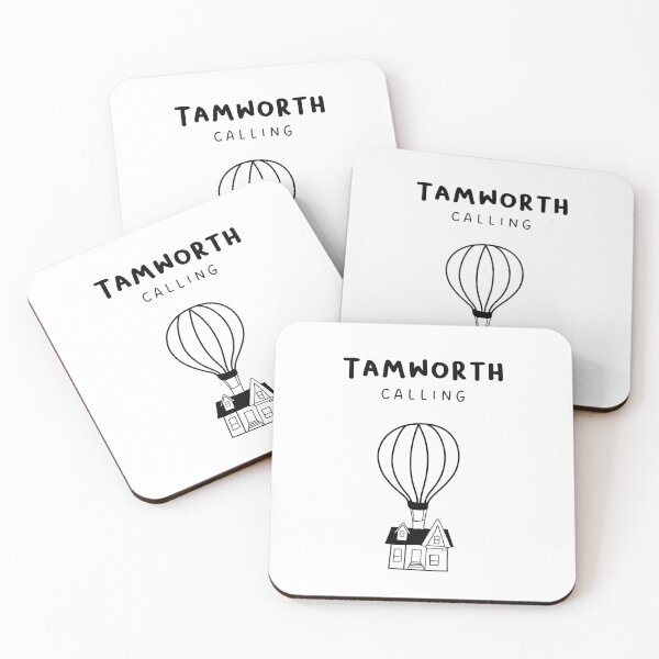 Item preview, Tamworth Calling - Fun Hot Air Balloon and House Drawing | City in England / UK designed and sold by RM-Journey.