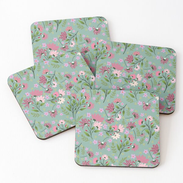 Item preview, Floral Whimsy on Teal designed and sold by SheilaMcDowell Design.