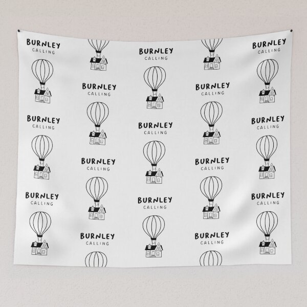 Item preview, Burnley Calling - Fun Hot Air Balloon and House Drawing | City in England / UK designed and sold by RM-Journey.