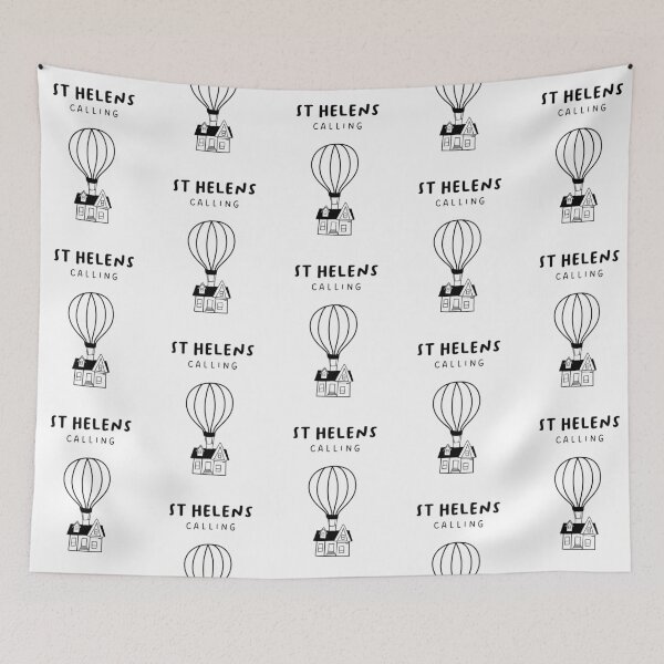 Item preview, St Helens Calling - Fun Hot Air Balloon and House Drawing | City in England / UK designed and sold by RM-Journey.