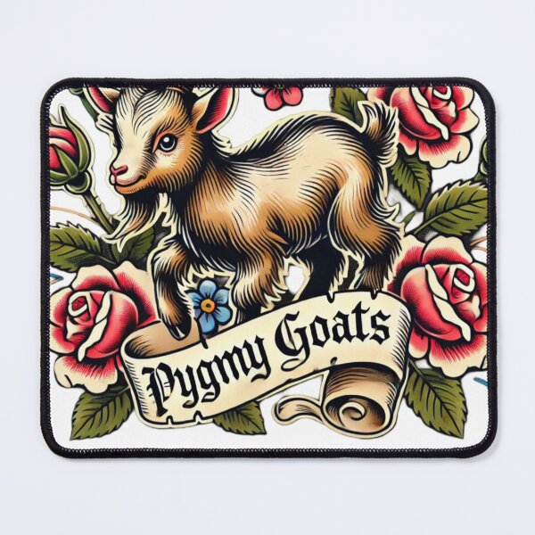 Item preview, Traditional Tattoo Style Pygmy Goats with Roses designed and sold by smc1059.