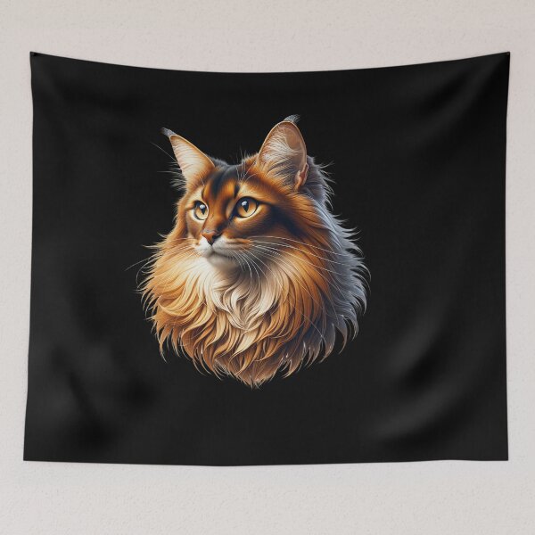 Item preview, Somali Cat & Maine Coon Tee - Feline Art designed and sold by IKOK.