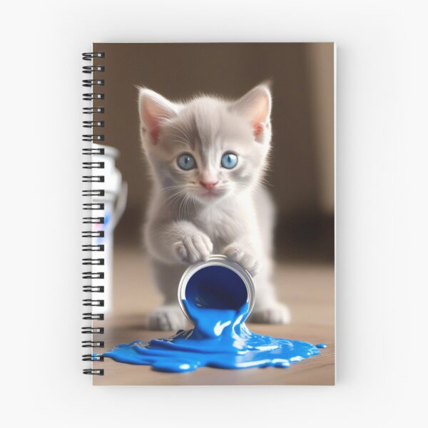 Item preview, Kitten Spills Blue Paint designed and sold by TeachersCubby.