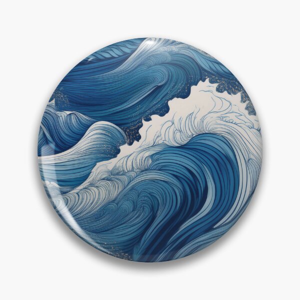 Item preview, Rough sea waves/sky-blue designed and sold by My-fake-places.