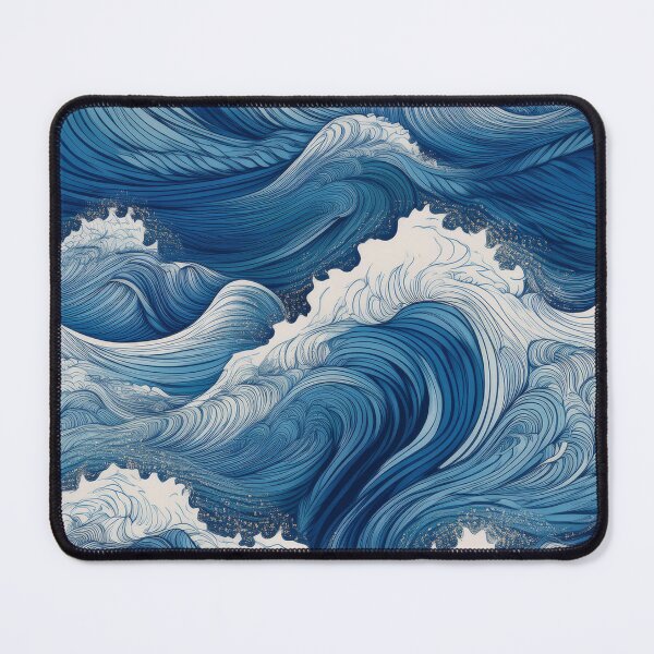 Item preview, Rough sea waves/sky-blue designed and sold by My-fake-places.