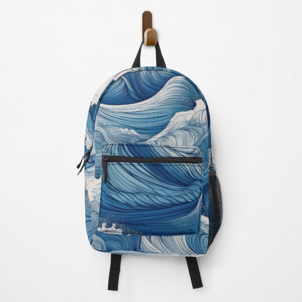 Item preview, Rough sea waves/sky-blue designed and sold by My-fake-places.