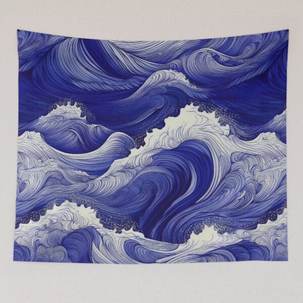 Item preview, Rough sea waves/ultramarine designed and sold by My-fake-places.