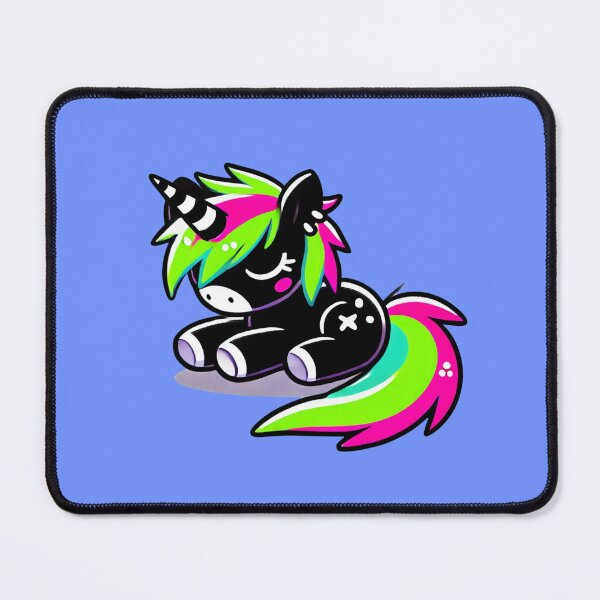 Item preview, Black Unicorn Resting in Neon Colors Sleeping designed and sold by 3DAF.