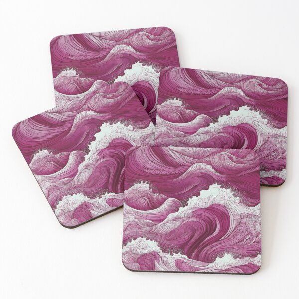 Item preview, Rough sea waves/ Fuchsia designed and sold by My-fake-places.