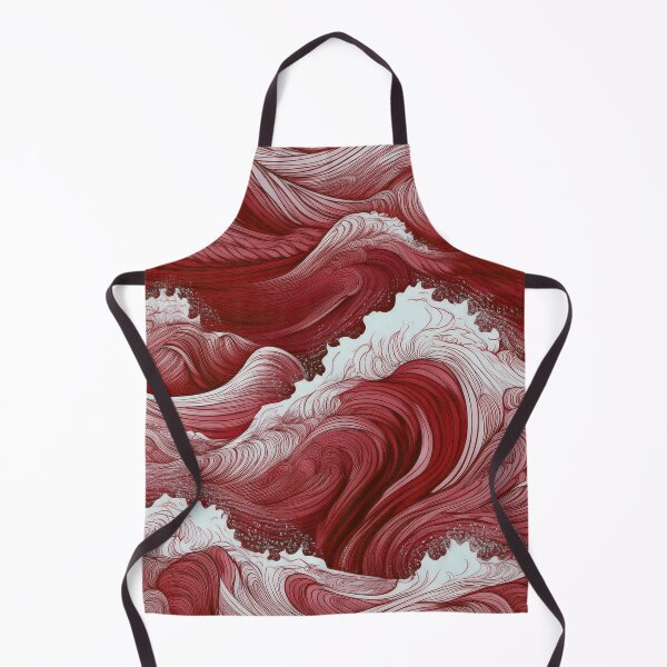 Item preview, Rough sea waves/ deep red designed and sold by My-fake-places.