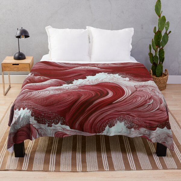 Item preview, Rough sea waves/ deep red designed and sold by My-fake-places.