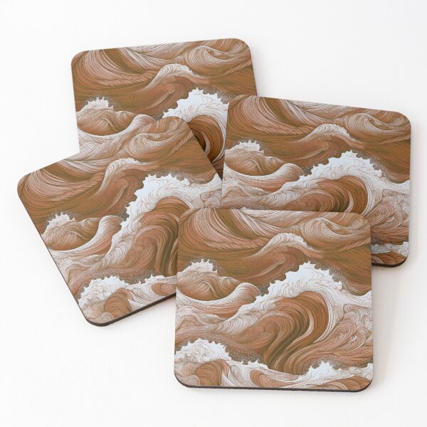 Item preview, Rough sea waves/ dark orange designed and sold by My-fake-places.