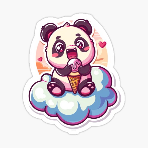 Artikel-Vorschau von cutecore - Panda liebt dich, & Eiscreme, designt und verkauft von FineTeesigns.
