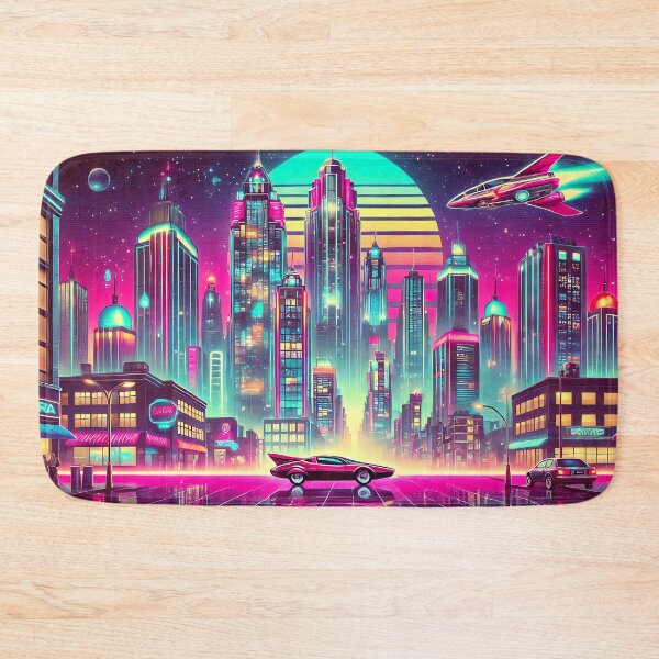 Item preview, Neon Dreams: Retro Futuristic Cityscape designed and sold by Peelya.