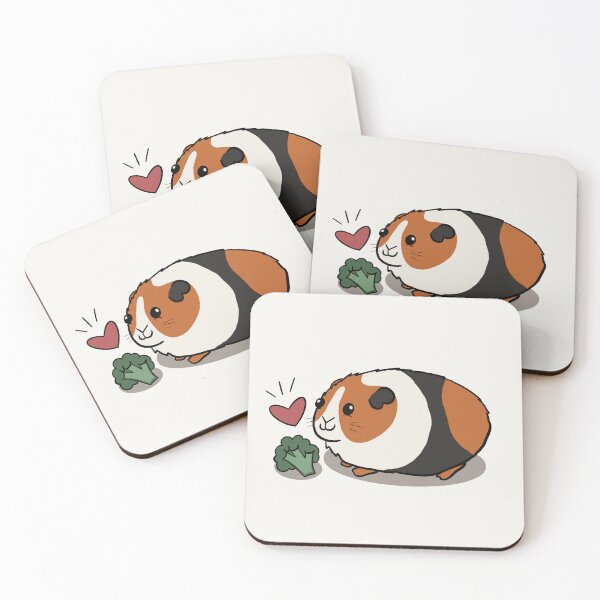 Item preview, Tri-Colour Guinea Pig Loves Broccoli designed and sold by makell-creates.