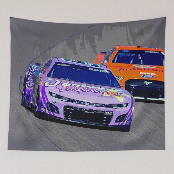 Item preview, Daniel Suarez fighting with Austin Cindric racing their Nascar Cup Cars watercolor designed and sold by Rodissimus1984.